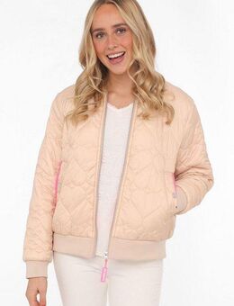 Zwillingsherz Bomberjacke "Be Happy" modisch, Kontrastdetails, regular fit, langärmelig, mit Herzsticker