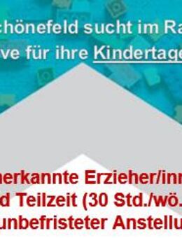 staatlich anerkannte Erzieher/innen (m/w/d) in unbefristeter Anstellung - Schönefeld