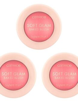 Catrice Rouge Soft Glam Baked Blush, 3-tlg., Eleganter Beerenton mit sanftem Schimmer für einen strahlenden Look