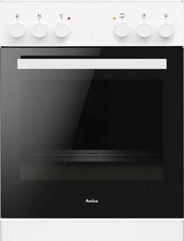 Amica Elektro-Standherd SHC 903 031 W, mit Teleskopauszug nachrüstbar, Steam Clean, Komfortables Kochen und Backen mit übersichtlicher Handhabung