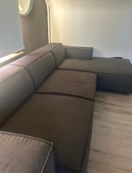Ecksofa mit Webstoff, elektrischer Sitzverstellung und Wellenunterfederung - Köln