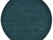 THEKO Wollteppich Gabbeh Uni, Handweb Teppich, meliert, reine Wolle, handgewebt, rund, Höhe: 14 mm, Wohnzimmer, Esszimmer, Schlafzimmer, auch als Läufer oder rechteckig