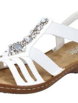 Rieker Riemchensandale, Sommerschuh, Sandalette, Keilabsatz, mit Schmucksteinen besetzt