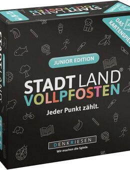Denkriesen Spiel Stadt Land Vollpfosten, Junior Edition, Familienspiel, Made in Germany
