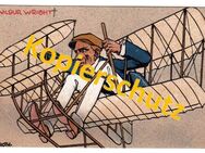 Alte Künstlerkarte „Wilbur Wright“, 1909 - Landsberg