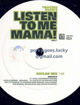 Twisters Silence – Listen To Me Mama Vinyl 1 2001 12" Hard Trance - München Bogenhausen