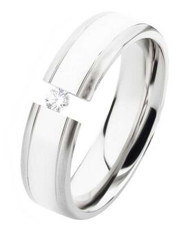 Damenring Edelstahl DE048 mit Zirkonia - Aholming