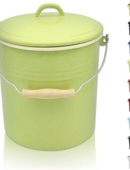 Krüger Mülleimer Emaille Mülleimer mit Deckel Serie Rio, schnitt- / kratzfeste Oberfläche, bakterienabweisend, extrem langlebig