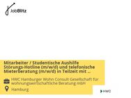 Mitarbeiter / Studentische Aushilfe Störungs-Hotline (m/w/d) und telefonische Mieterberatung (m/w/d) in Teilzeit mit 15-20 Std./Woche, 15 /Std. - Hamburg