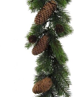 Winterliche Kunstpflanze Weihnachtsdeko, Weihnachtsgirlande Fichte, Creativ deco, Girlande mit Zapfen, Länge 180 cm