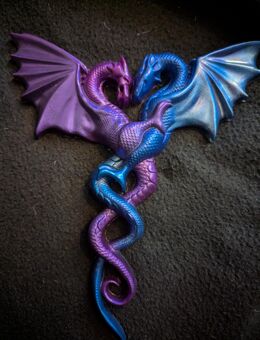 Drache, 20 cm aus Epoxid Harz Handmade, lila-blau - Gronau (Westfalen)