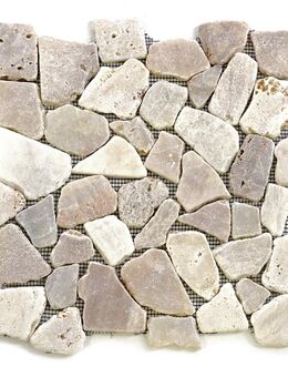 1x Fliesenmatte Mosaikfliese Naturstein Flussstein creme 32 x 32 cm - Wuppertal