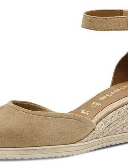 Tamaris Keilpumps, Keilabsatz, Schlupfschuh, Riemchensandale mit modischem Jute-Besatz