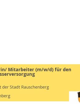 Mitarbeiterin/ Mitarbeiter (m/w/d) für den Bereich Wasserversorgung - Rauschenberg