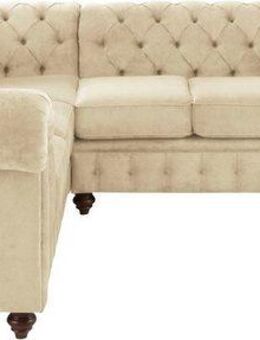 Home affaire Chesterfield-Sofa Duc Ecksofa L-Form, hochwertige Knopfheftung im Rücken, Samtoptik mit changierender Optik