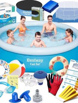 %SALE% XXL Starter Set BestwayFast Set Pool 19 teiliges Zubehör Outdoor Garten Badespaß 305x76 Set453 - Wuppertal