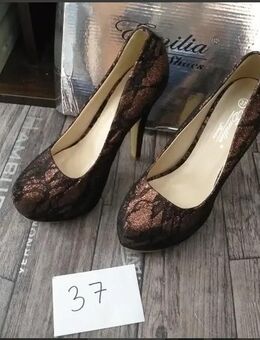 High Heel 38 schwarz bronze "Gaze optik" schwarz Kupfer - Hasselroth