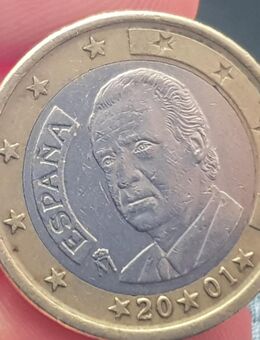 1 Euro Münze aus Spanien Jahrgang 2001 mit König Juan Carlos Sammlerstück - Stolberg (Rheinland, Kupferstadt)