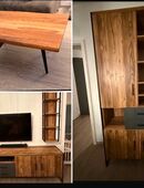 Hochwertige Wohnzimmer Möbel Set bestehend aus Vitrine, Lowboard, Regal, Couchtisch in 49624