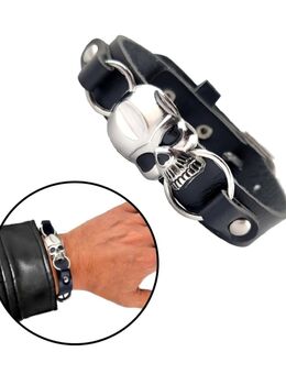 Armband Totenkopf Herren Damen Biker Modeschmuck Skelettkopf Motiv Vintage Schwarz 9,90€* - Villingen-Schwenningen