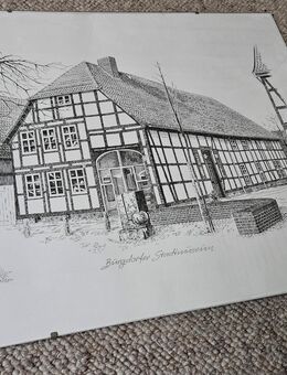 y21) Burgdorfer Stadtmuseum Stich von Karl Mahn Bild Museum Burgdorf Rahmen - Burgdorf Zentrum