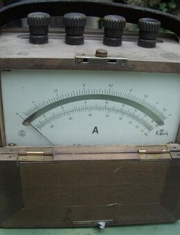 Antikes Amperemeter A 35 Deutsche Reichsbahn D.R. sehr rar! Im Holzgehäuse - Oberhaching