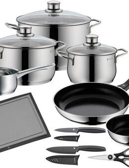 WMF Topf-Set Diadem Plus, Cromargan® Edelstahl Rostfrei 18/10 (Set, 15-tlg), Starter-Set, rostfrei, spülmaschinengeeignet, poliert, hitzebeständig