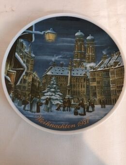 Weihnachtsteller Zierteller Jahrgangsteller Porzellan Kobalt Sammelteller 1987 - Essen