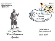 PIN AG: MiNr. 21, 07.10.2003, "150 Jahre Kant-Gymnasium, Berlin-Spandau", Sonderbeleg (Umschlag), Sonderstempel "150 Jahre Kant-Gymnasium" - Brandenburg (Havel)