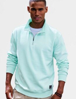 John Devin Sweatshirt Langarm, Pullover mit Reißverschluss am Stehkragen