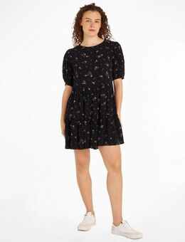 Tommy Jeans Blusenkleid TJW BLACK FLORAL TIERD DRESS EXT mit Blumenprint