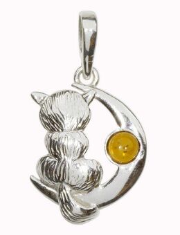 OSTSEE-SCHMUCK Kettenanhänger Ostsee-Schmuck Anhänger Katze und Mond Anhänger Katze und Mond (1-tlg)