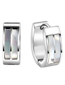 Firetti Paar Creolen Schmuck Geschenk Oval, mit Perlmutt