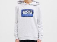 Jack & Jones Junior Hoodie JCOLOGAN SS24 PRINT SWEAT HOOD SN JNR