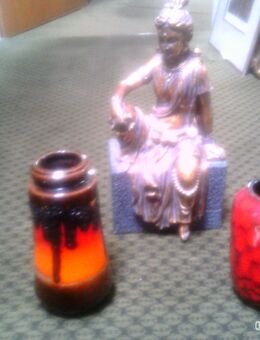 links: Scheurich Keramik Vase 209-18 Fat Lava Dekor Dekor 1960 Ära H: 18 cm  aus meiner Vitrine - Sternenfels