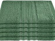 Schiesser Gästehandtücher Milano aus 100% Baumwolle mit eleganter Bordüre in Hoch-Tief-Optik, Frottier (Set, 5-St), Made in Green
