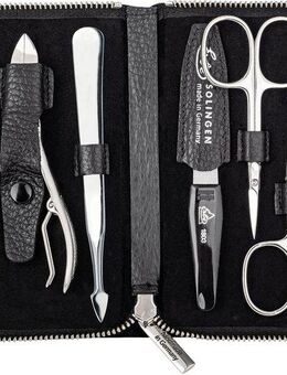 ERBE Maniküre-Etui Lederetui mit Zippverschluss, 7 tlg., Rindleder