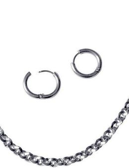 Firetti Schmuckset Mulitpack Schmuck Geschenk Edelstahl Halskette Paar Creolen (Set, 3-tlg)