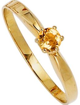 JOBO Goldring Ring mit Citrin, 585 Gold