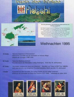 4 Briefmarken - Weihnachten 1995 - Fidschi Inseln - Bamberg