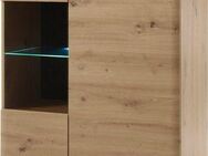 INOSIGN Vitrine Torge, Hochschrank, Glasvitrine, Standvitrine, Vitrinenschrank (1-St) in drei verschiedenen Farben verfügbar, Glastür & -boden, 90 cm breit