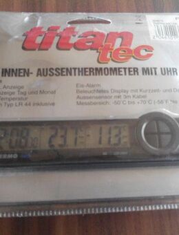 Titan Tec Innen- Aussenthermometer mit Uhr " NEU " - Verden (Aller)