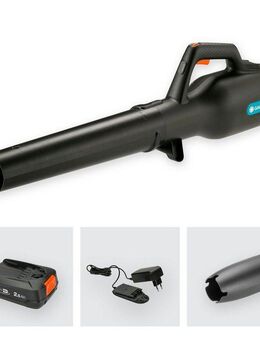 GARDENA Akku-Laubbläser PowerJet 18V P4A Ready-To-Use, 14890-20, (Set, inkl. Akku und Ladegerät), 100 km/h Luftgeschwindigkeit