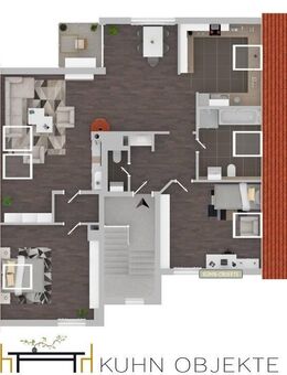 Gemütliche Dachgeschoss-Wohnung mit Balkon und Klimaanlage - Mutterstadt