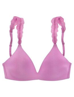 LASCANA Push-up-BH ohne Bügel mit wunderschönen Spitzenträgern, Dessous