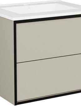 welltime Waschtisch Waschbeckenunterschrank Line mit Waschbecken,Badmöbel,zwei Schubladen, Badschrank mit Waschbecken, Push to open, Maße B/H/T: 61/53/47 cm