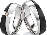 Edelstahlringe ELB13 mit Diamant und Gravur - Aholming