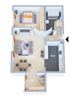 Großzügige helle 2,5-Zimmer-Wohnung - Röttenbach (Landkreis Erlangen-Höchstadt)