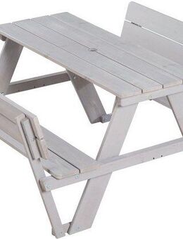 roba® Kindersitzgruppe Picknick for 4 Outdoor Deluxe, Grau, mit Lehne