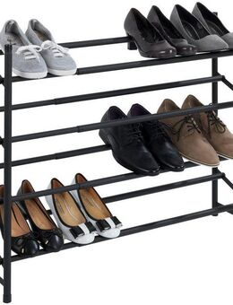 WENKO Schuhregal Modell Hero, ausziehbar, 62 bis 115 cm, für 24 Paar Schuhe, Anti-Rutsch Oberfläche